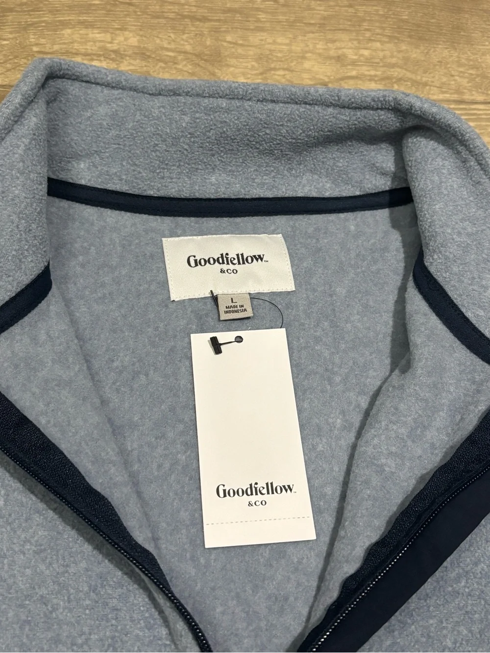 Goodfellow & Co Men's Polar Fleece Half Zip Sweatshirt Blue Size L